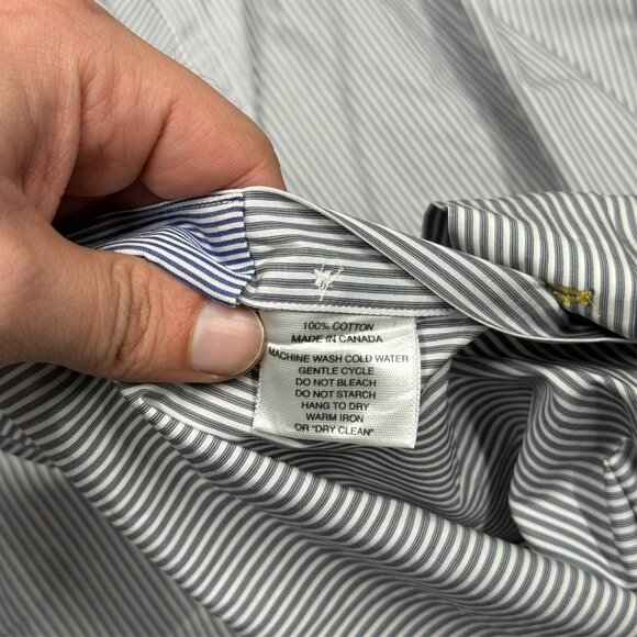 Samuelsohn Thomas Mason Dress Shirt French Cuffs Italy Striped 17 1/2 XL - Picture 10 of 12